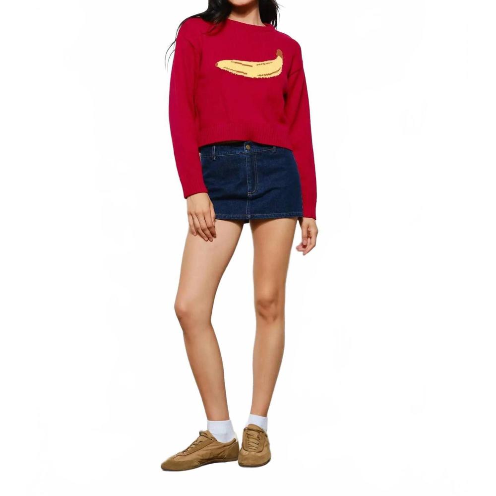 NEW PRETTY GARBAGE ulla banana sweater in red